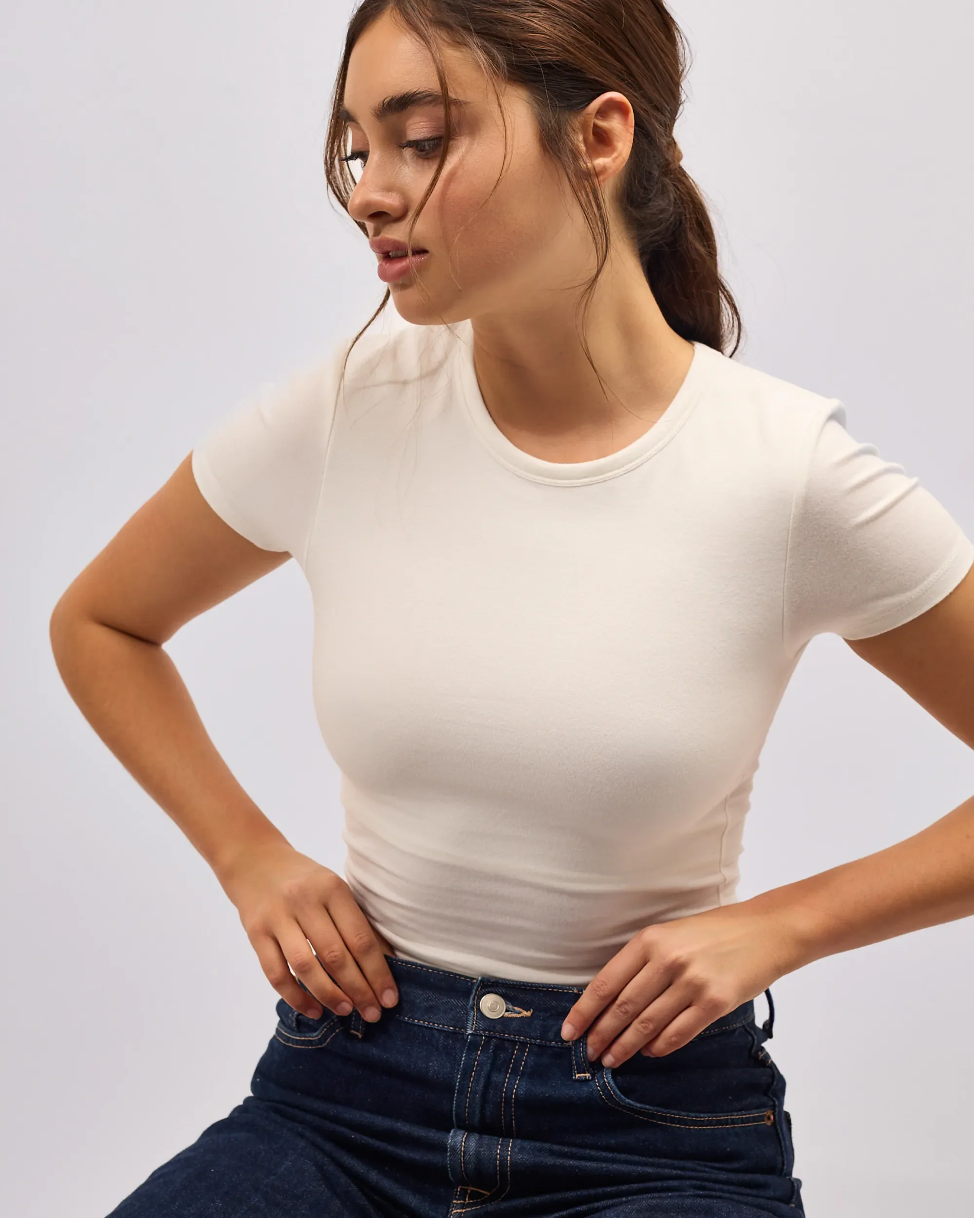 Tee-Shirt Col Rond Coton No Bra - Off White - Image 3