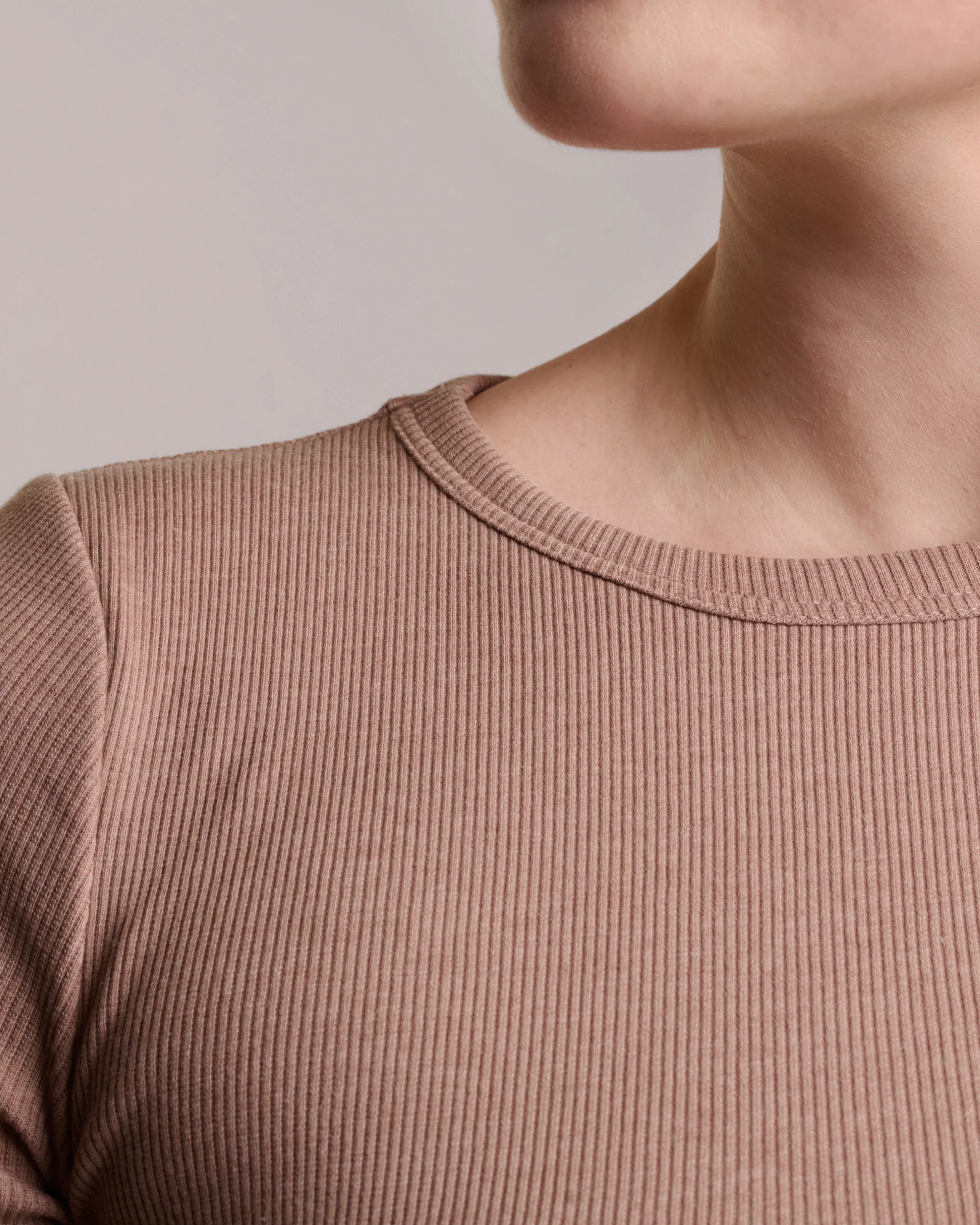 Tee-shirt Coton Côtelé - Light Taupe